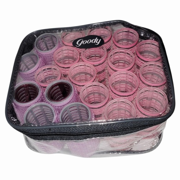 Goody Other - Vintage Goody Self Grip Hair Rollers Set w/ Clear Zipper Case Mixed Sizes